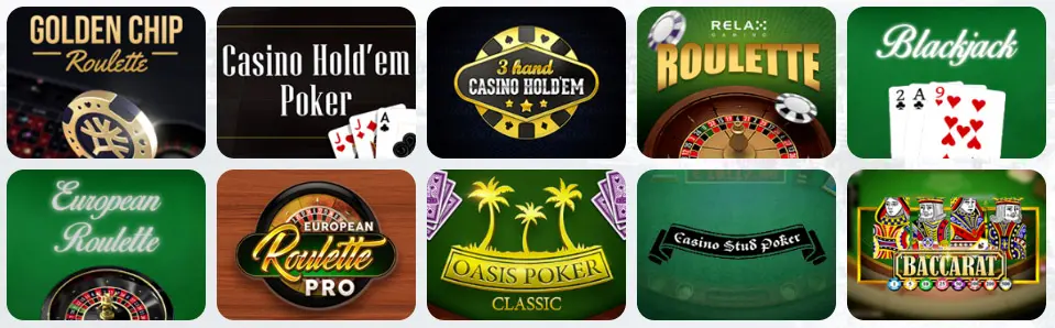Giochi da tavolo al BETX CASINO